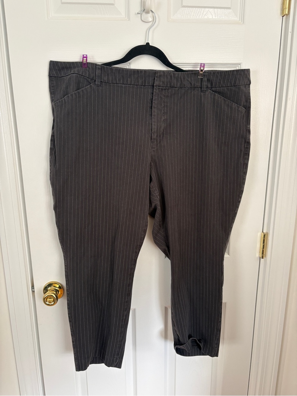 Old Navy Charcoal Pinstripe Straight Leg Dress Pants